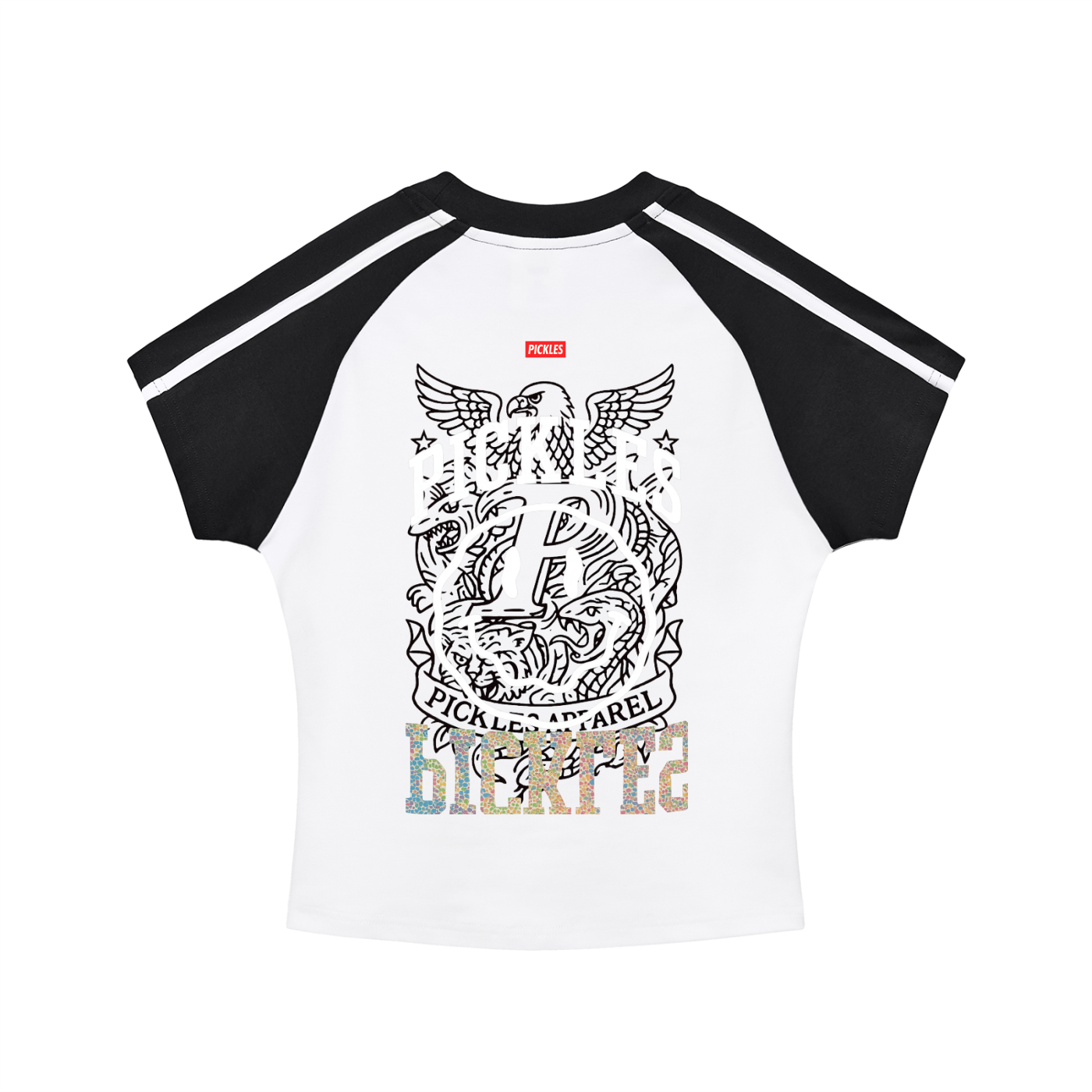 Contrast Stripes Bodycon Raglan  Sleeve T-Shirt