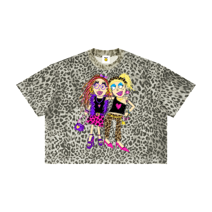 Besties Leopard-Print Pickle Boxy T-Shirt