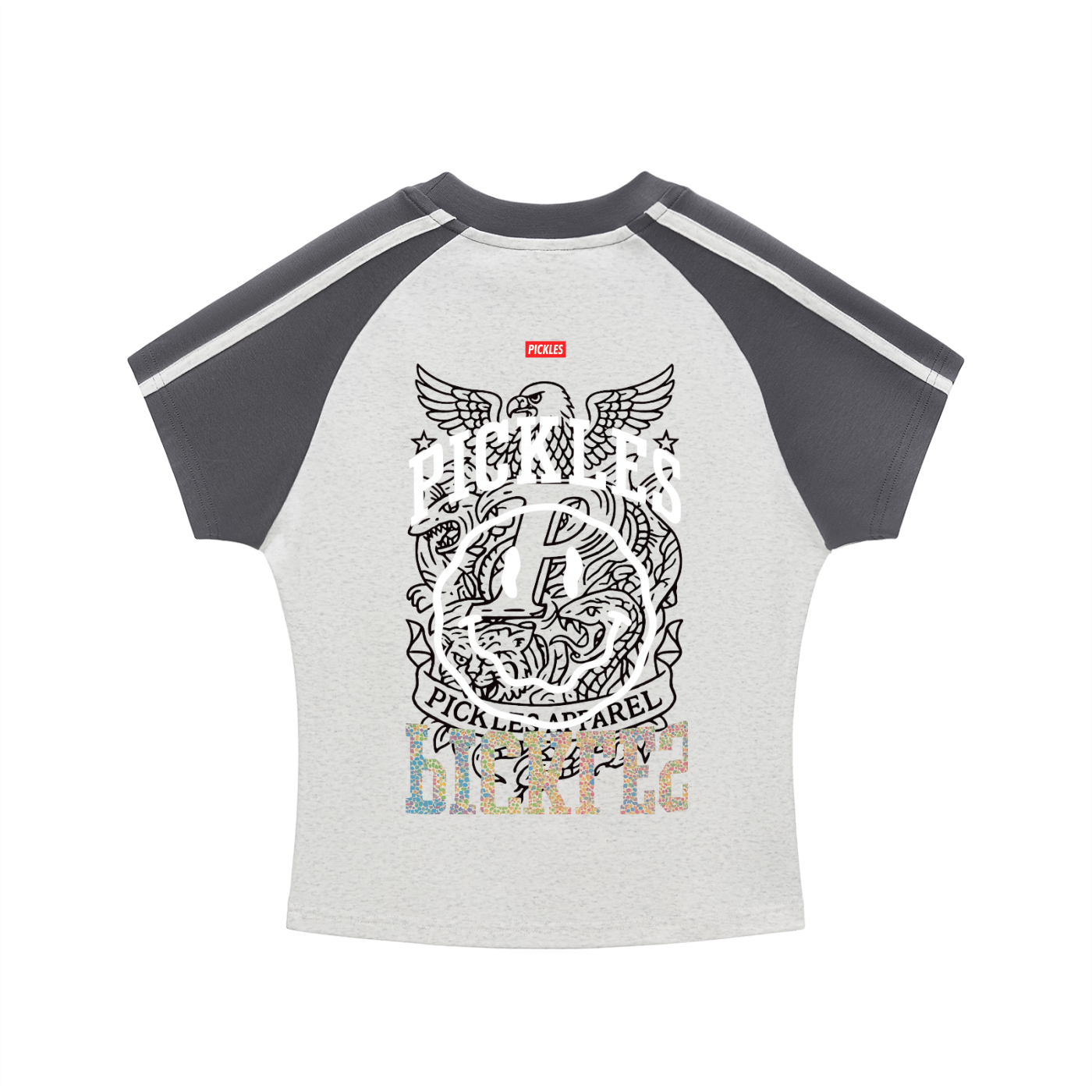 Contrast Stripes Bodycon Raglan  Sleeve T-Shirt