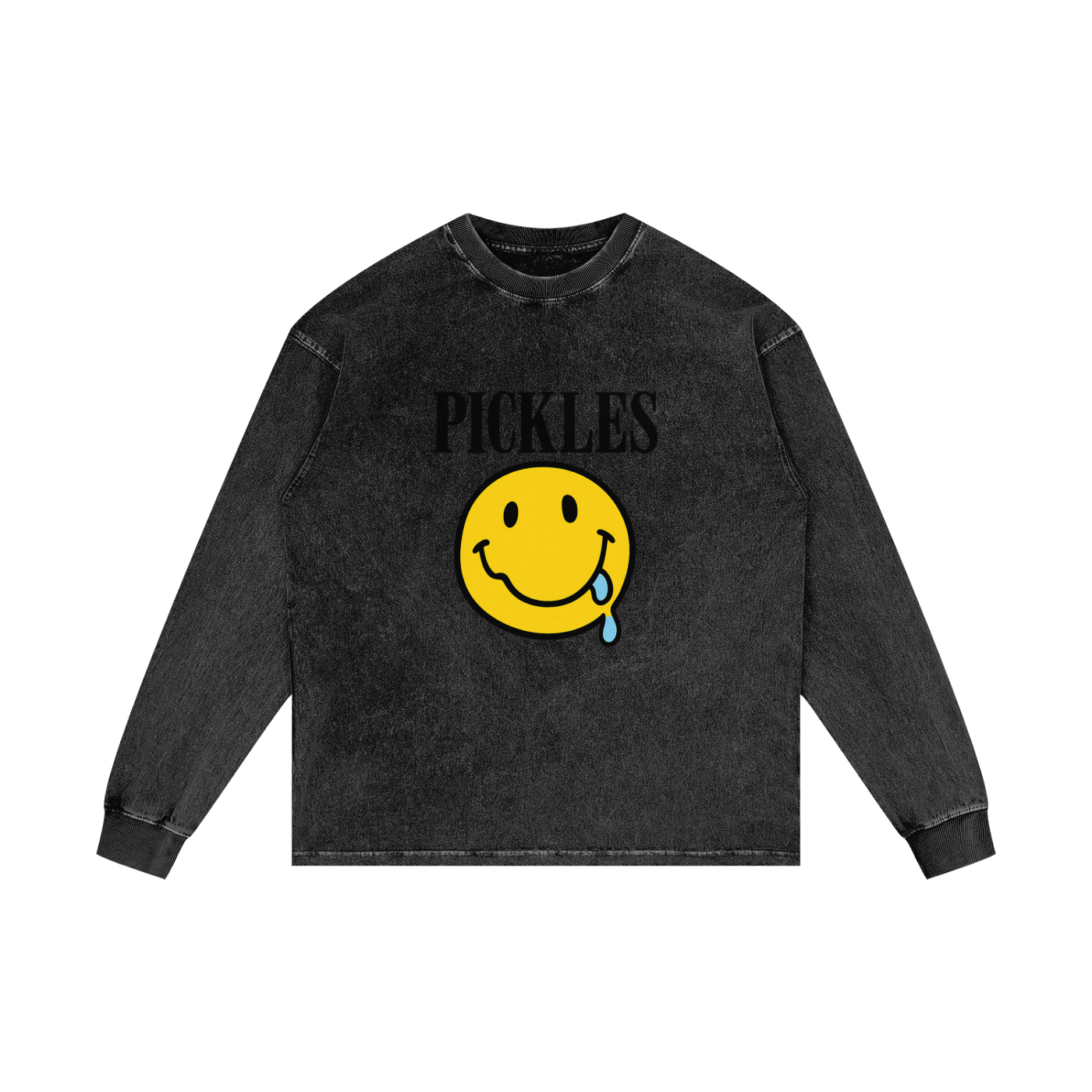 Pickles "make me feel" on Acid Wash Oversize Long Sleeve T-Shirt