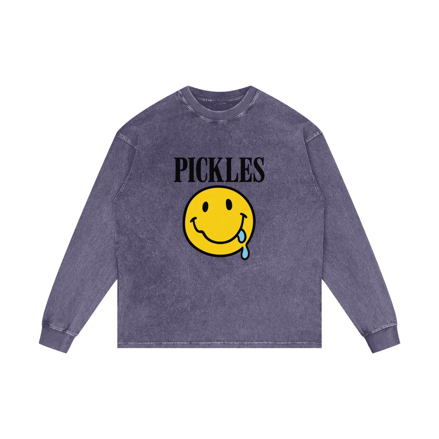 Pickles "make me feel" on Acid Wash Oversize Long Sleeve T-Shirt