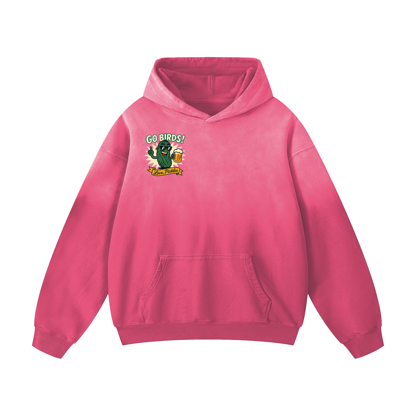 Go Birds! Love Pickles Heavyweight Sunfade Oversized Hoodie