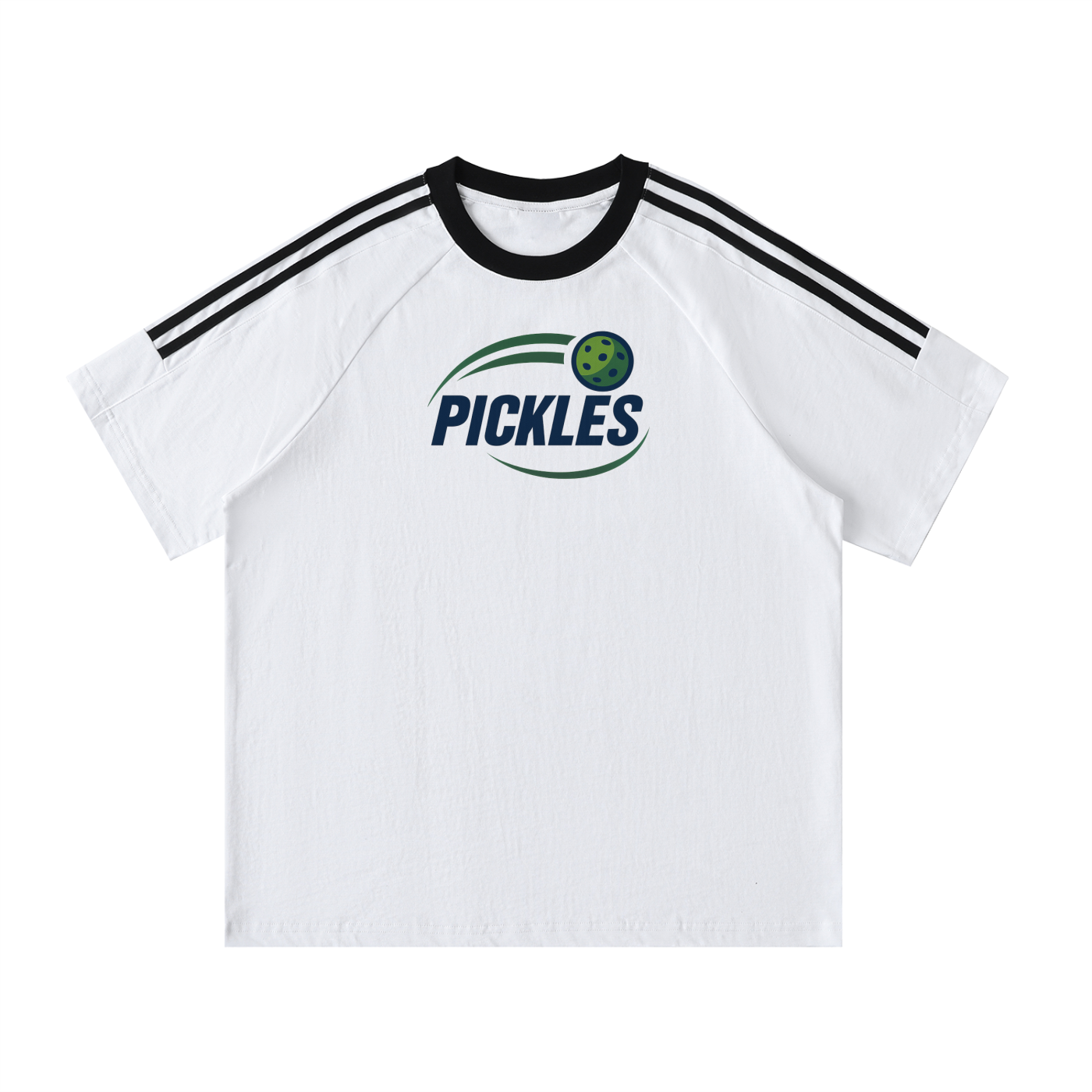 Contrast Tape Crewneck Cotton T-Shirt