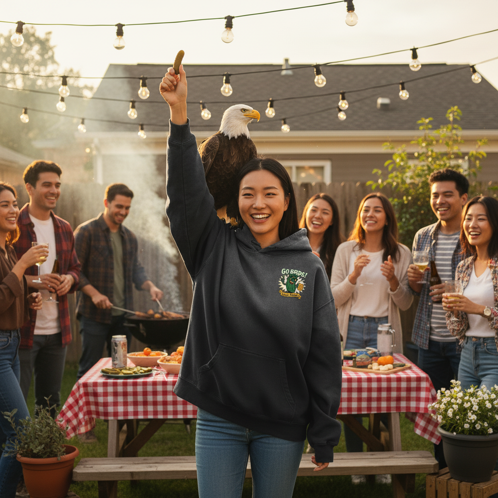 Go Birds! Love Pickles Heavyweight Sunfade Oversized Hoodie