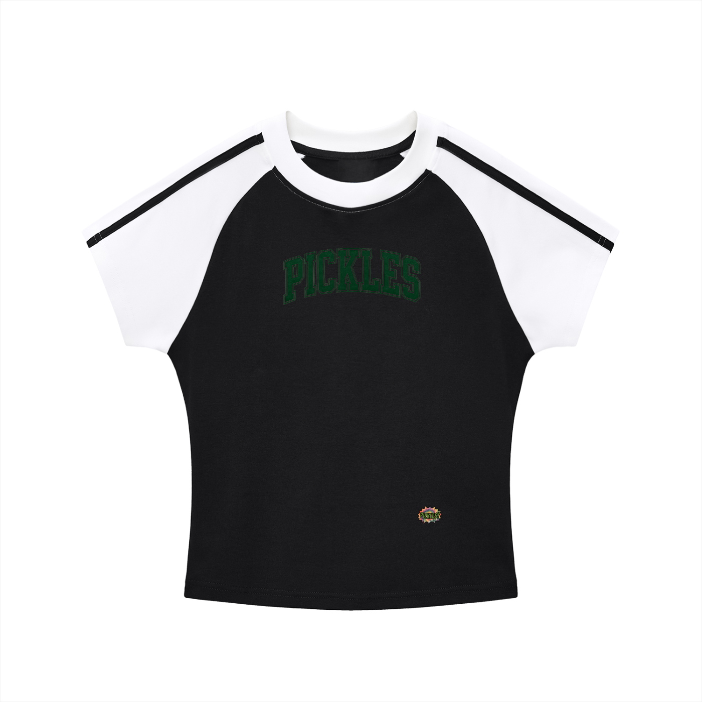 Contrast Stripes Bodycon Raglan  Sleeve T-Shirt