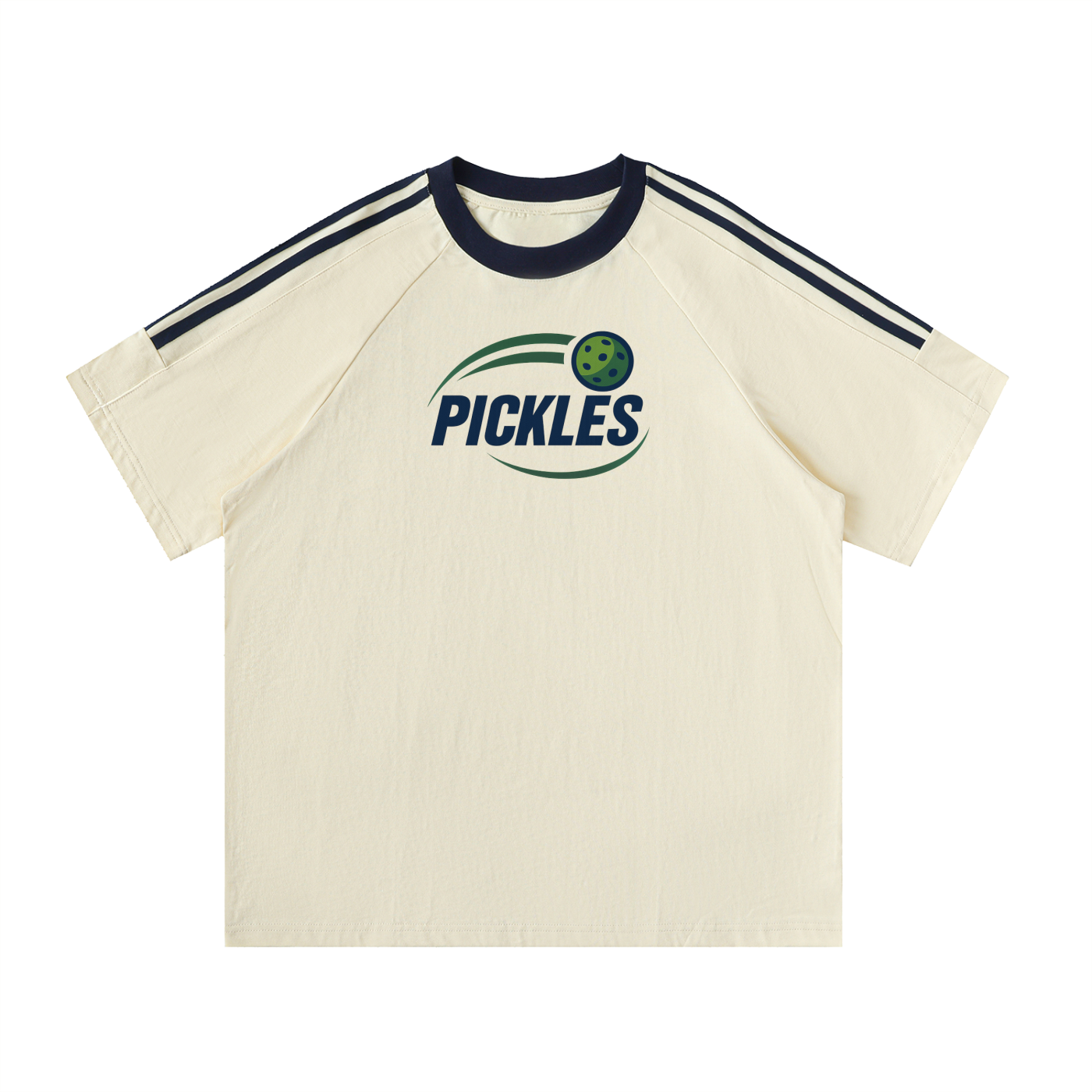 Contrast Tape Crewneck Cotton T-Shirt