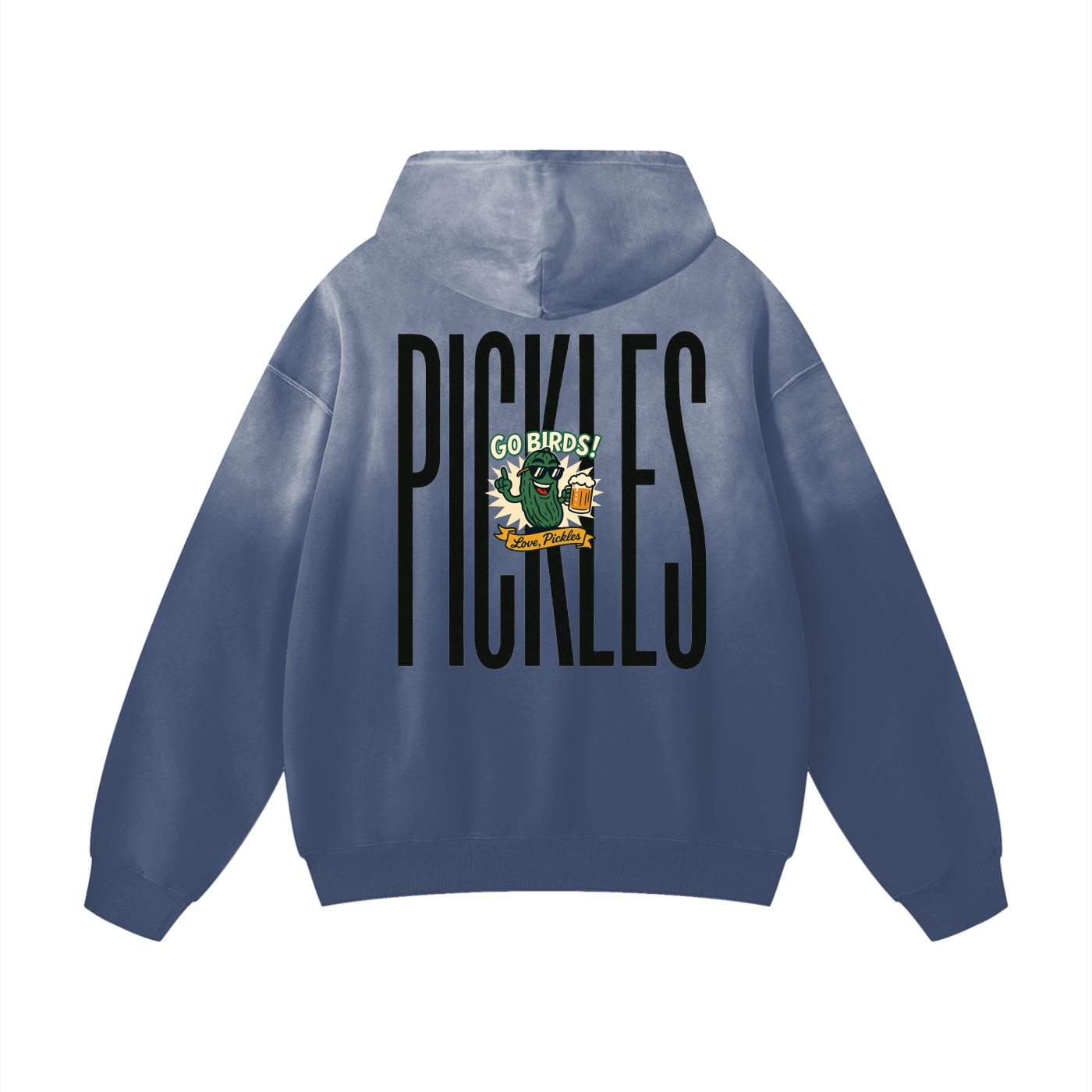 Go Birds! Love Pickles Heavyweight Sunfade Oversized Hoodie