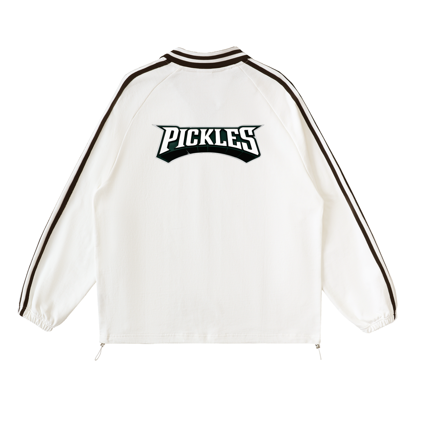 Pickles Sports Contrast Striped Lapel Collar Sweatshirt
