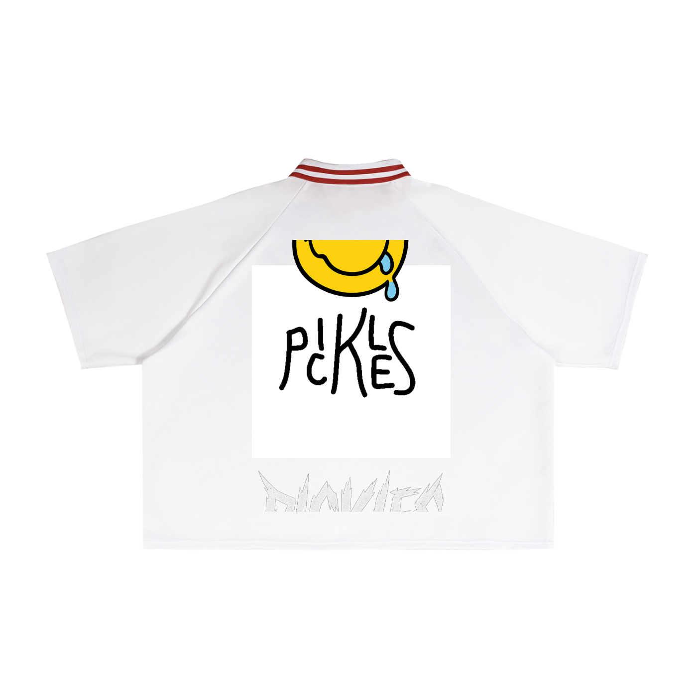 Pickles "67" Cropped Contrast Lapel Collar Boxy T-Shirt