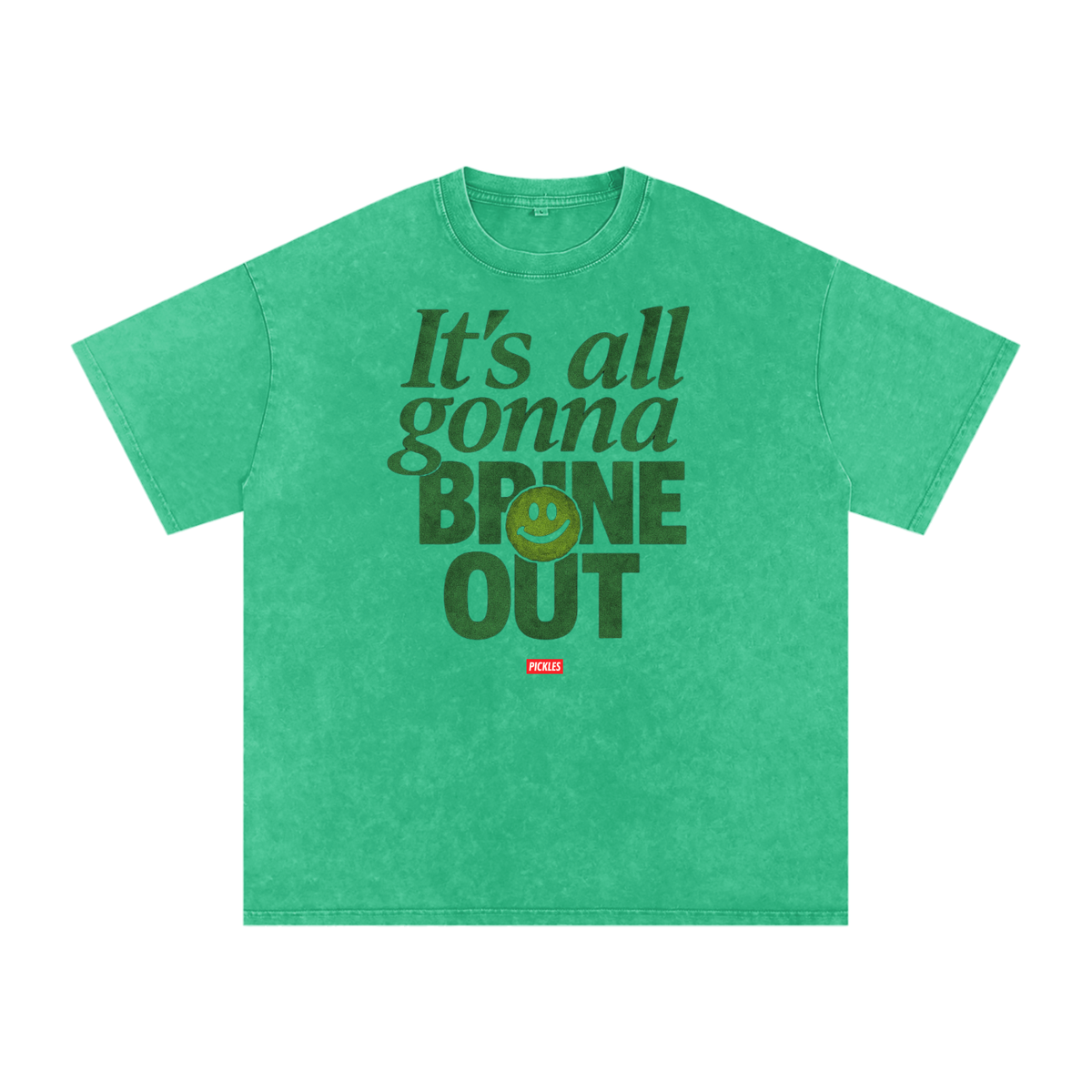 Brine Out Snow-Washed Pickle T-Shirt, alternate view 2