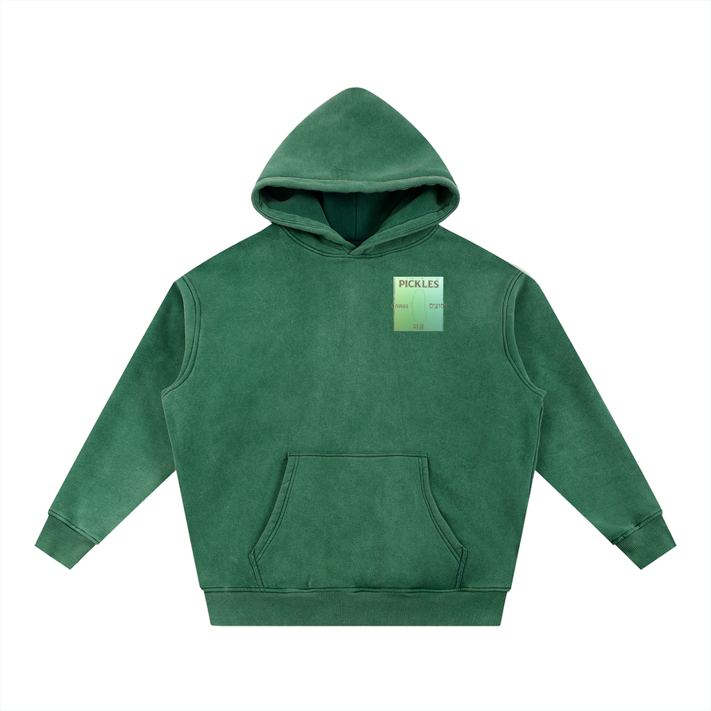 All Over Snow Wash Fleece Oversize Hoodie