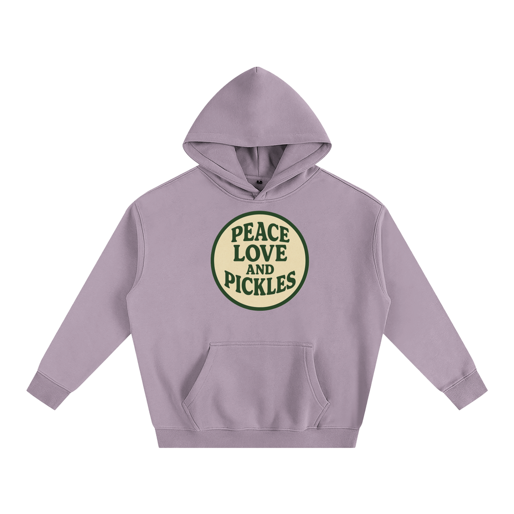 Peace Love and Pickles Oversized Fleece Hoodie | boxy fit streetwear | Pickles Apparel