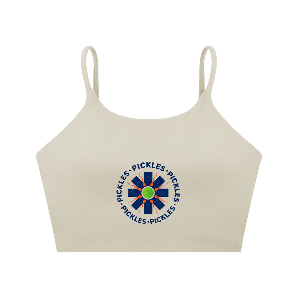Spaghetti Strap Pickle Sports Bra in Women’S | varsity sport | Pickles Apparel