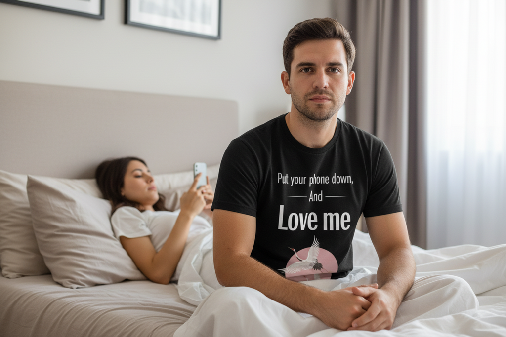 Put Your Phone Down And Love Me Tee | novelty pickle apparel | Pickles Apparel