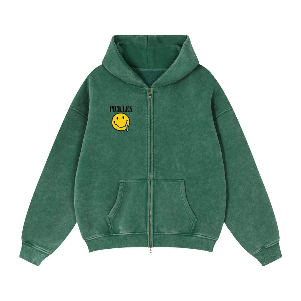 Zip-Through Boxy Fleece Hoodie | boxy fit streetwear | Pickles Apparel