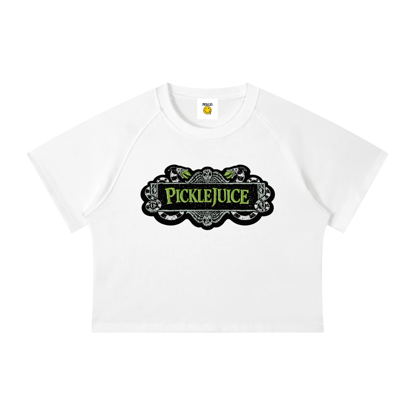 Pickle Juice Women's Mineral Wash Raglan Crop T-Shirt