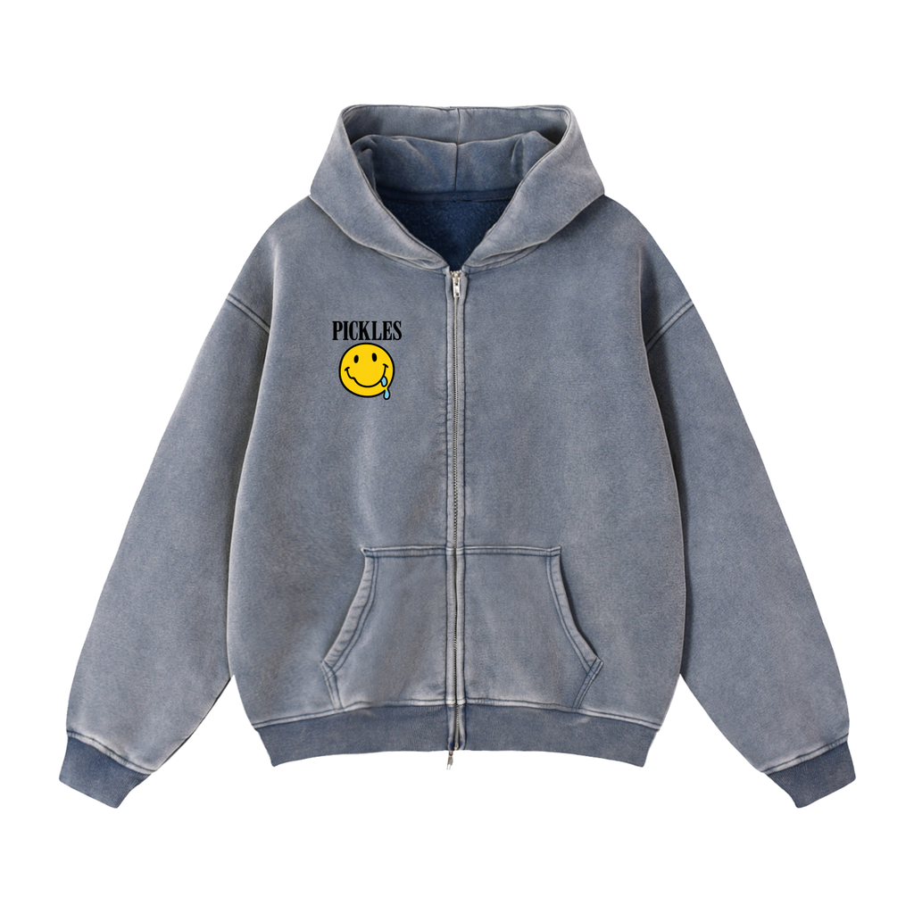 Zip-Through Boxy Fleece Hoodie | boxy fit streetwear | Pickles Apparel