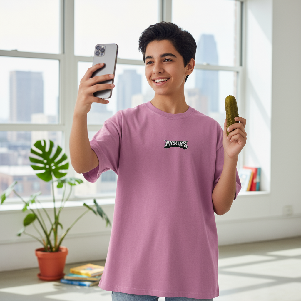 Pickles Base Streetwear Loose Drop Shoulder T-Shirt
