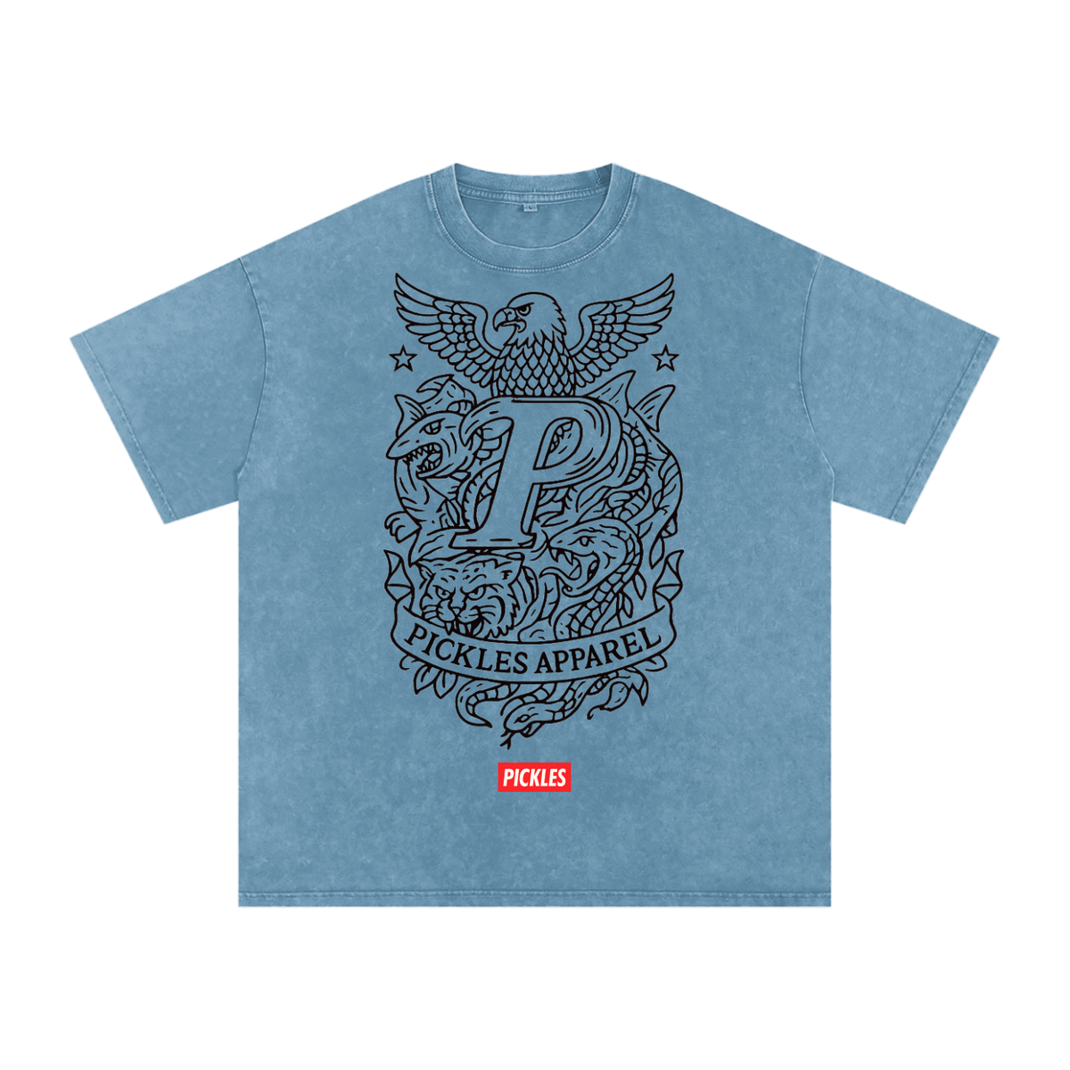 Pirate Gray Snow-Washed Pickle T-Shirt, alternate view 7