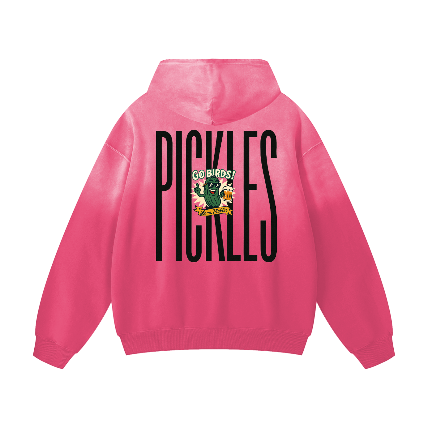 Go Birds! Love Pickles Heavyweight Sunfade Oversized Hoodie