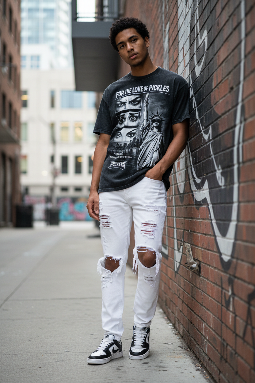 … FOR THE LOVE. Snow Washed Oversized Cotton T-Shirt