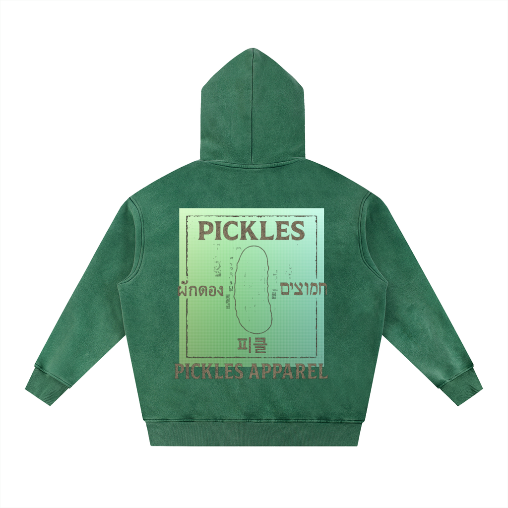 All Over Snow Wash Fleece Oversize Hoodie