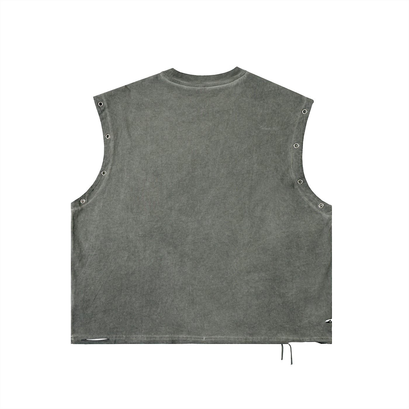 Pickles Bleed Green Distressed Grommet Eyelet Tank Top