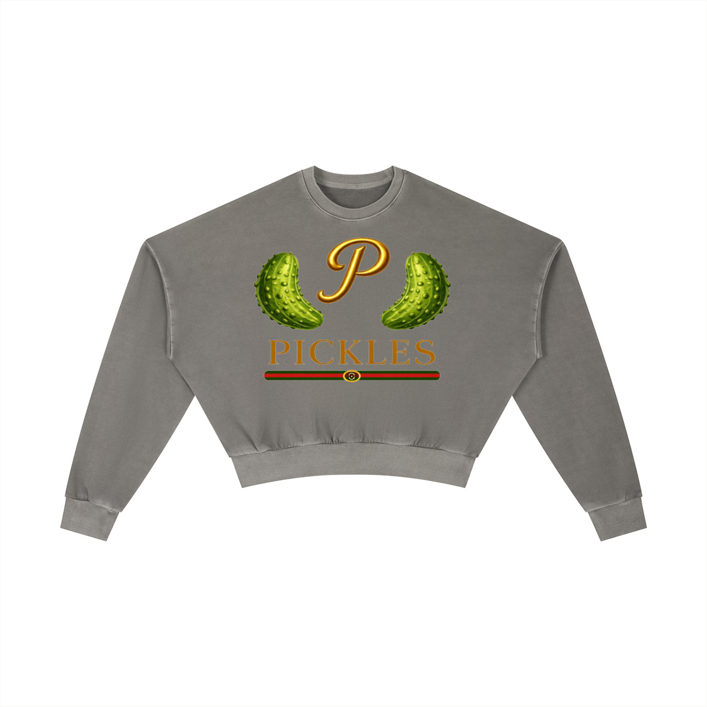 Magnificent Pickles Vintage Washed Cropped Sweatshirt