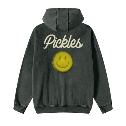 Dad zip Snow Washed Zip-Through Fleece Hoodie