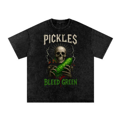 Skulls & Pickles Snow Washed Oversized Cotton T-Shirt