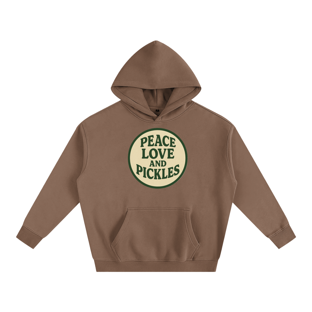 Peace Love and Pickles Oversized Fleece Hoodie | premium streetwear | Pickles Apparel