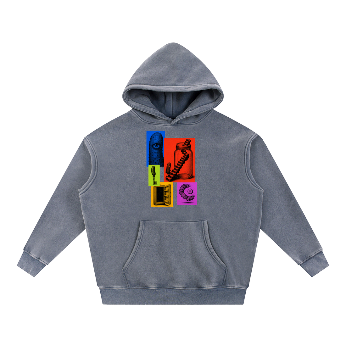 Unhinged Snow-Wash Fleece Oversized Hoodie, alternate view 7