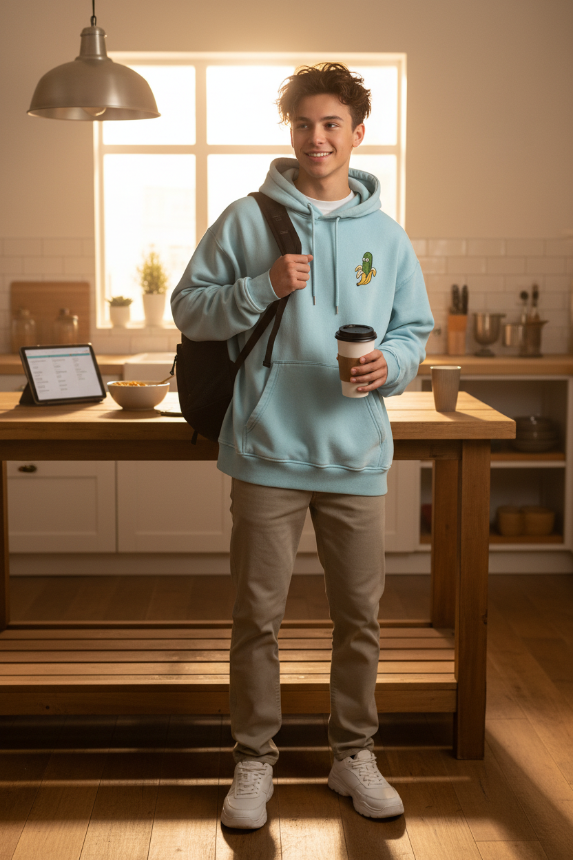PickledBanana Snow-Wash Fleece Oversized Hoodie