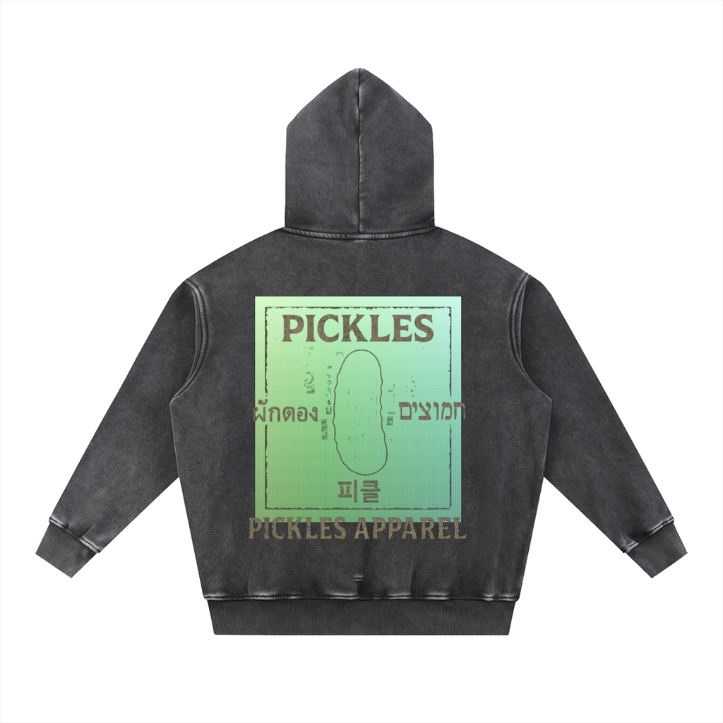 All Over Snow Wash Fleece Oversize Hoodie