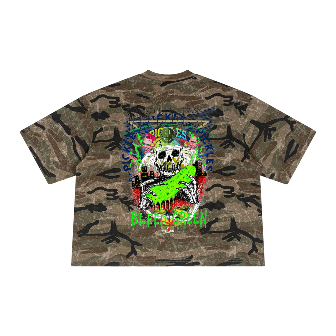 A LOT Of It Pickles Boxy Camo T-Shirt, alternate view 2
