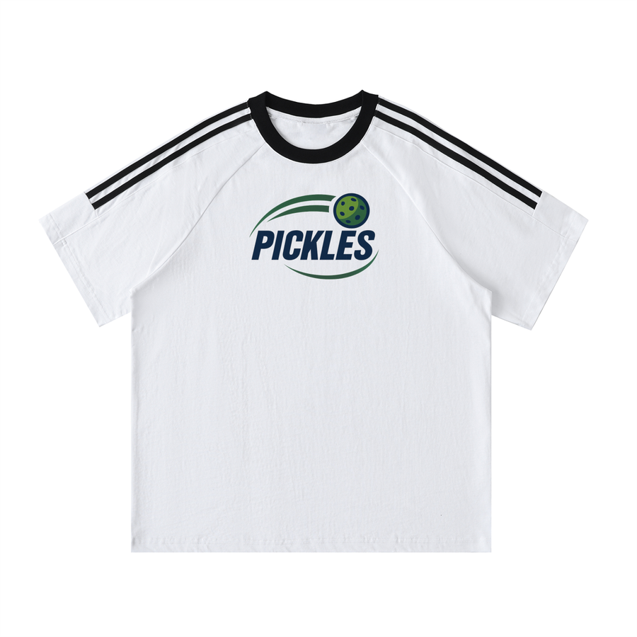 Pickleball Classic Contrast Stripe Crewneck T-Shirt