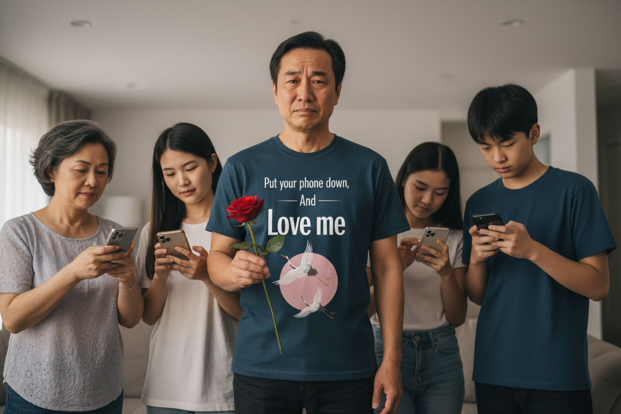 Put Your Phone Down And Love Me Tee | novelty pickle apparel | Pickles Apparel