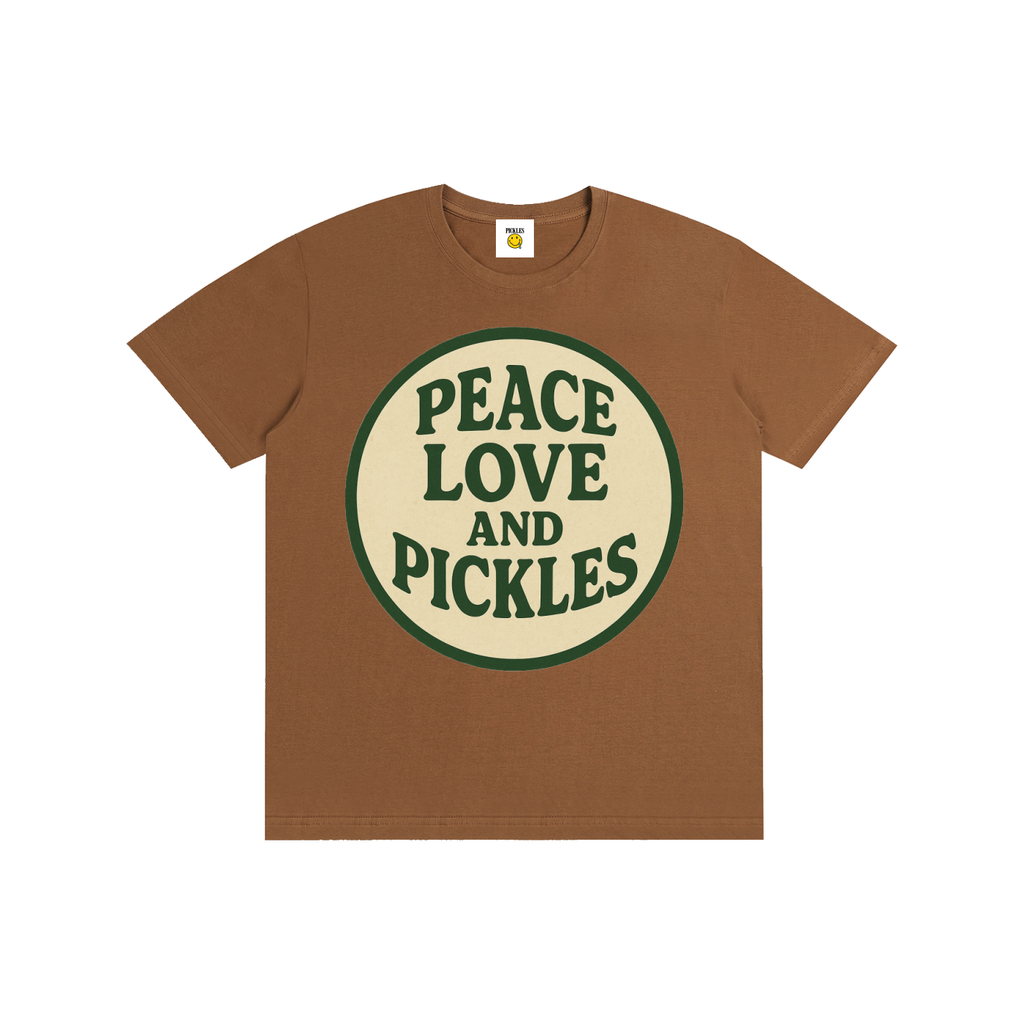 Peace Love and Pickles Pure Cotton Tee in Size Up,Runs Small | playful pickle gift | Pickles Apparel