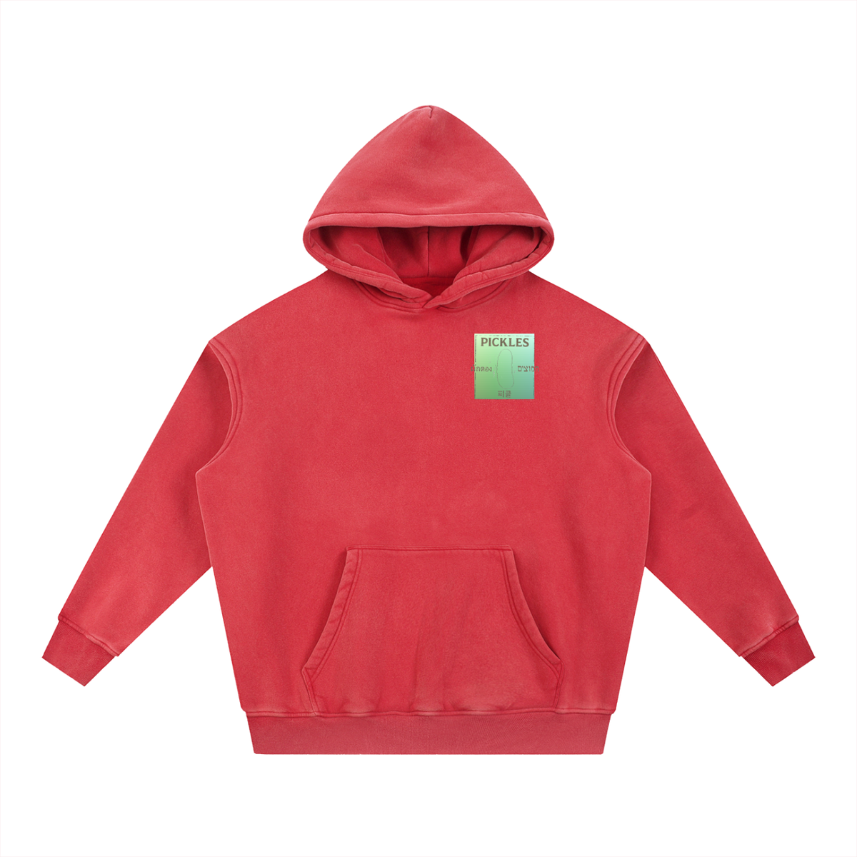 All Over Snow Wash Fleece Oversized Hoodie | Pickles Apparel 