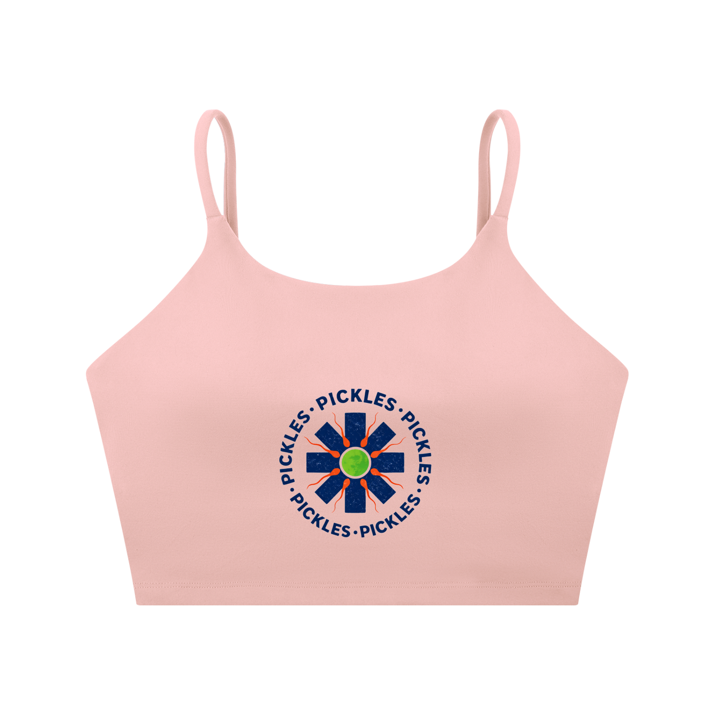 Spaghetti Strap Pickle Sports Bra in Women’S | varsity sport | Pickles Apparel
