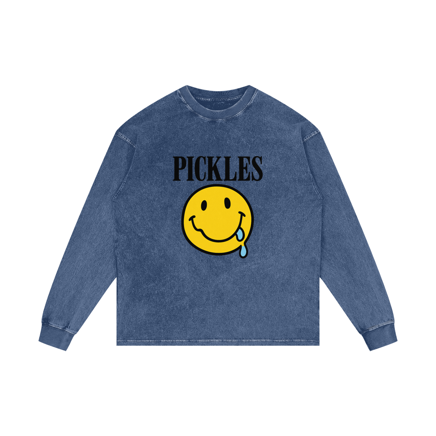 Pickles "make me feel" on Acid Wash Oversize Long Sleeve T-Shirt
