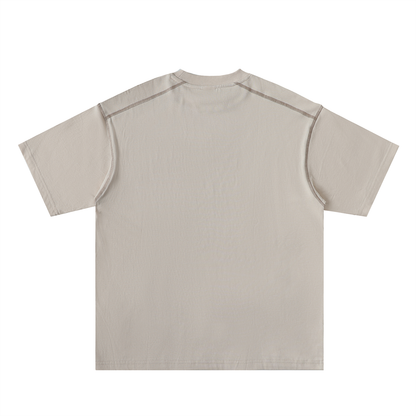 Oversized Contrast-Stitched Cotton Tee