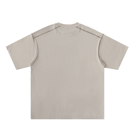 Oversized Contrast-Stitched Cotton Tee
