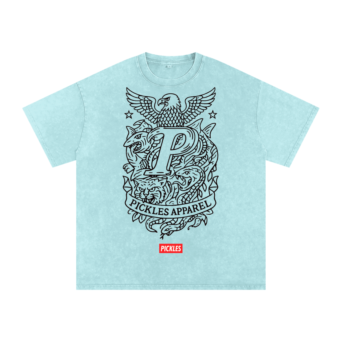 Pirate Gray Snow-Washed Pickle T-Shirt, alternate view 3