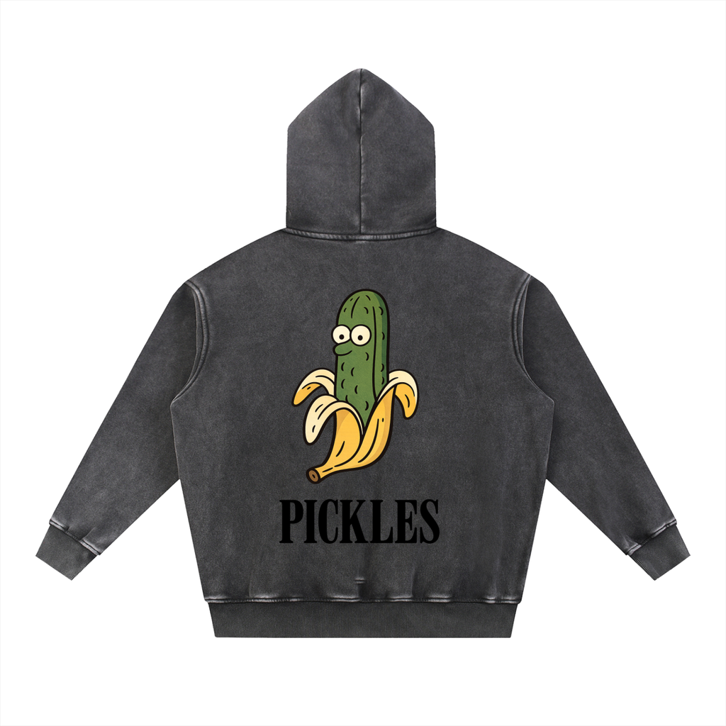 PickledBanana Snow Wash Fleece Oversized Hoodie | heavyweight streetwear | Pickles Apparel