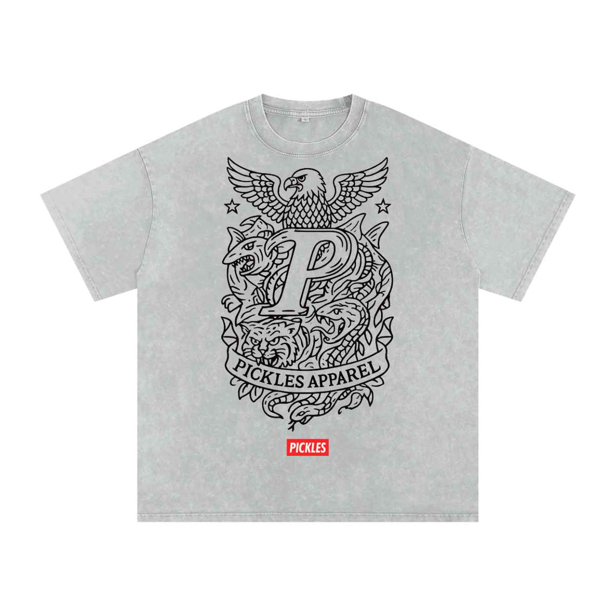 Pirate Gray Snow-Washed Pickle T-Shirt, alternate view 4