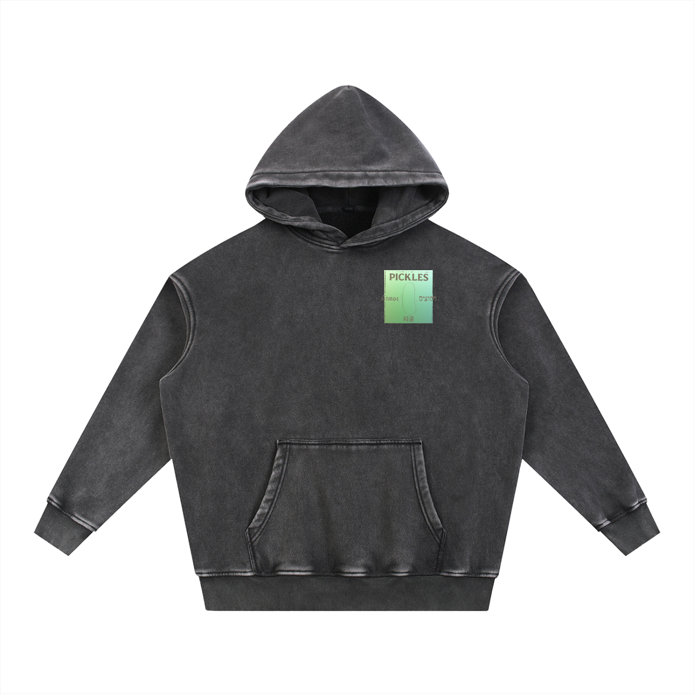 All Over Snow Wash Fleece Oversize Hoodie