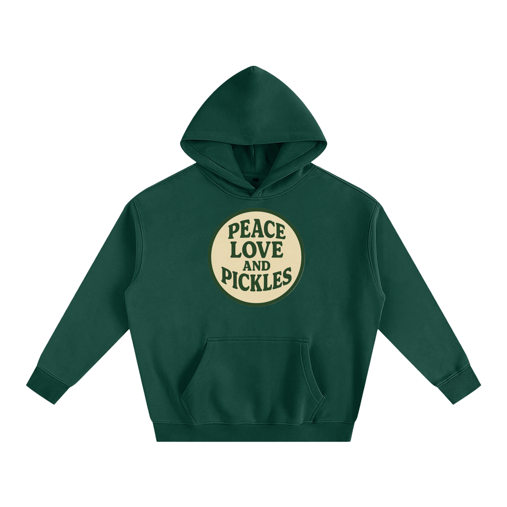 Peace Love and Pickles Oversized Fleece Hoodie | oversized streetwear | Pickles Apparel