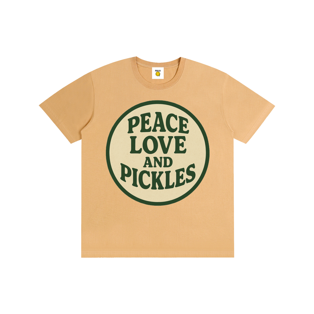 Peace Love and Pickles Pure Cotton Tee in Size Up,Runs Small | playful pickle gift | Pickles Apparel