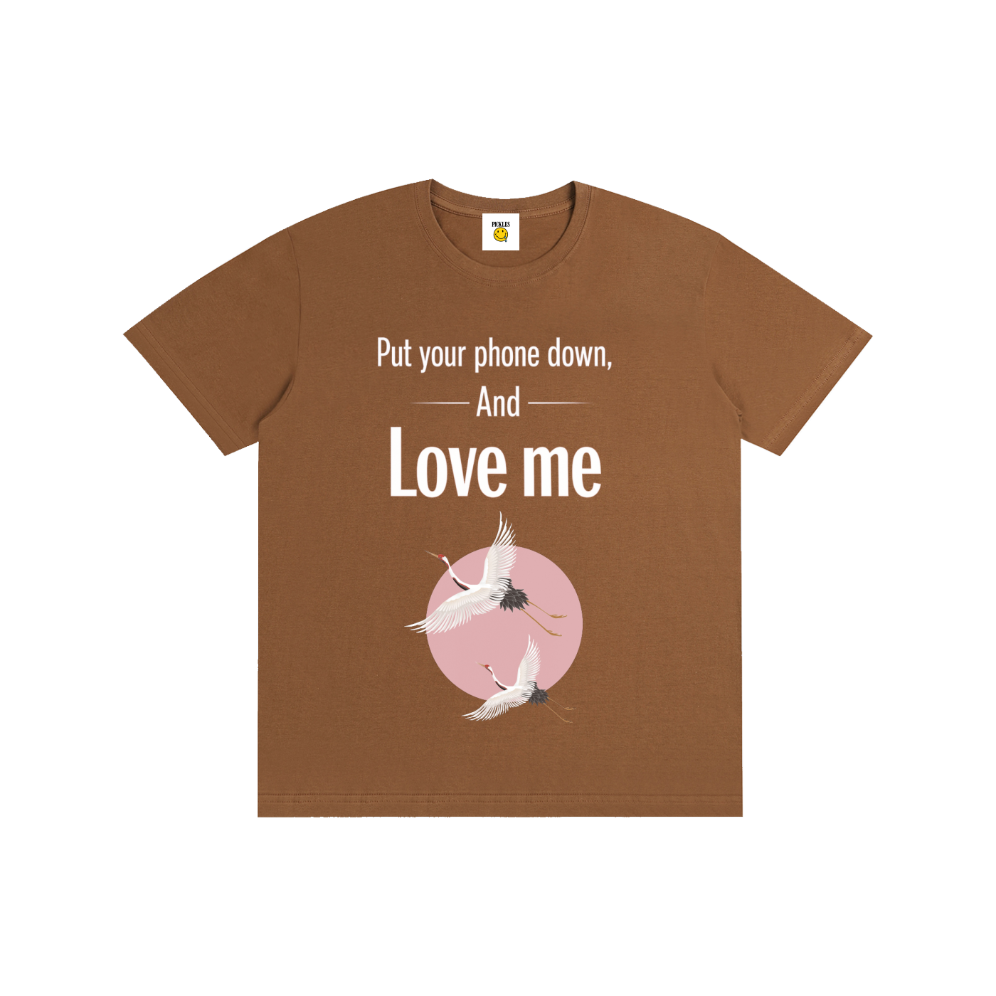 Put Your Phone Down And Love Me Tee in Runs Small,Size Up Suggested | novelty pickle apparel | Pickles Apparel